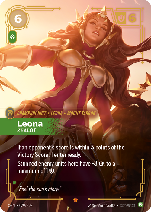 Riftbound TCG - Leona, Zealot - Origins - 079/298 - Epic Foil - NM