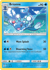 Pokémon TCG - Brionne - 40/149 - Sun & Moon Base Set - Reverse Holo - NM