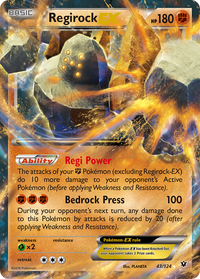 Pokémon TCG - Regirock EX - 43/124 - Fates Collide - Rare Holo - LP