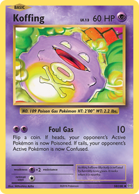 Pokémon TCG - Koffing - 50/108 - Evolutions - Reverse Holo - LP