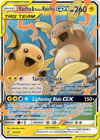 Pokémon TCG - Raichu & Alolan Raichu GX - 54/236 - Unified Minds - Rare - MP