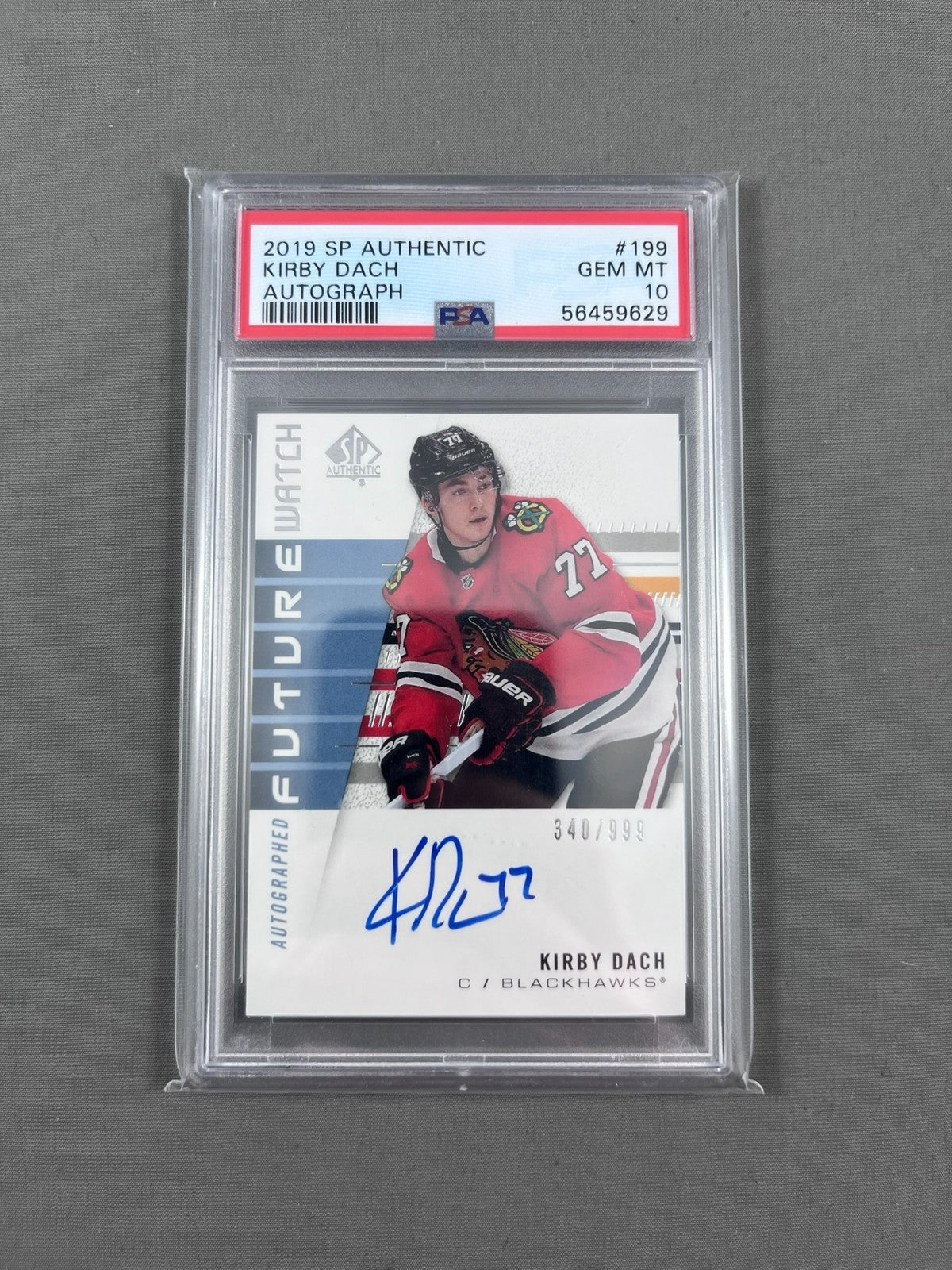 2019-20 SP AUTHENTIC FUTURE WATCH AUTO RETRO KIRBY DACH RC #KD /399 PSA 10