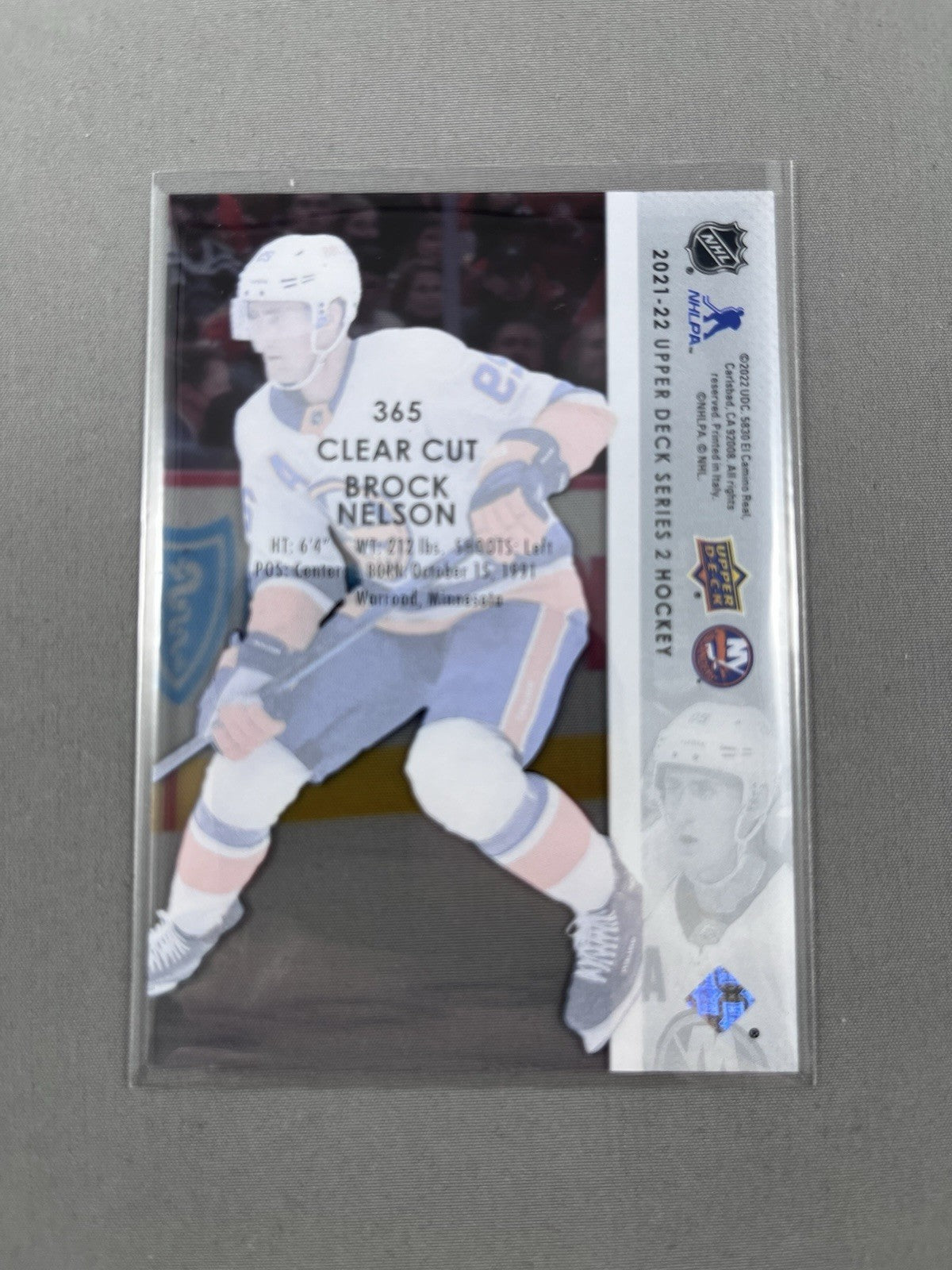 2021-22 Upper Deck Clear Cut Brock Nelson #365 New York Islanders