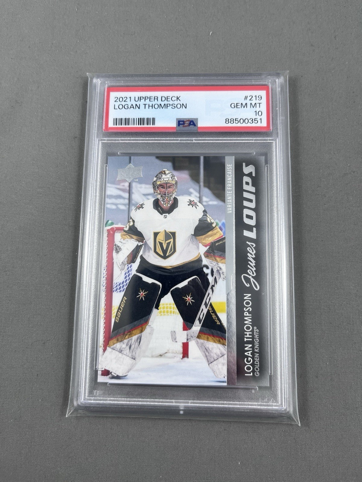 2021 Upper Deck Series 1 #219 Logan Thompson French  Young Guns PSA 10 Knights