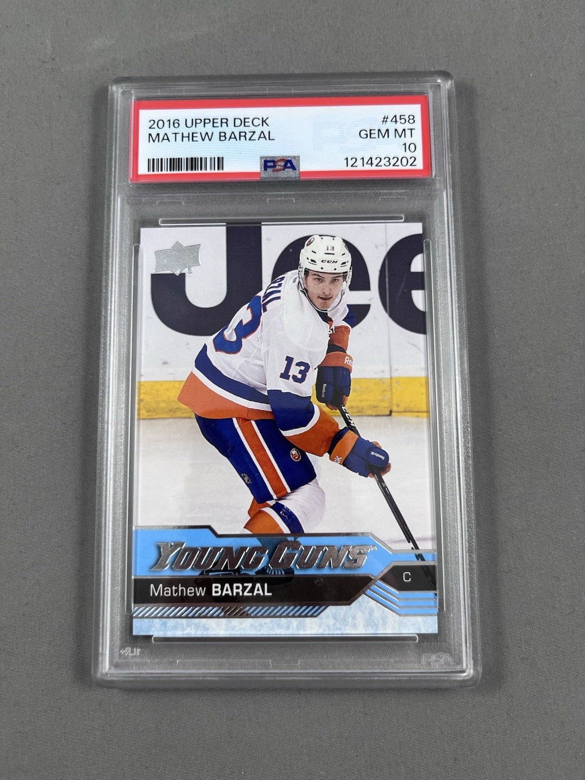 2016-17 UPPER DECK #458 YOUNG GUNS ROOKIE CARD RC MATHEW BARZAL - PSA 10 GEM