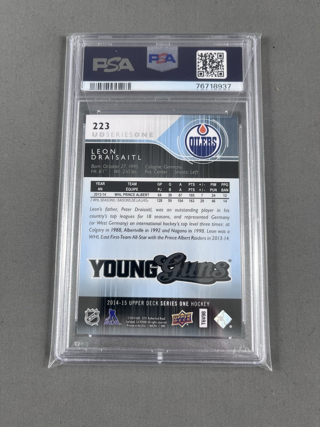 2014-15 Upper Deck LEON DRAISAITL Young Guns #223 PSA 10 Rookie Edmonton Oilers