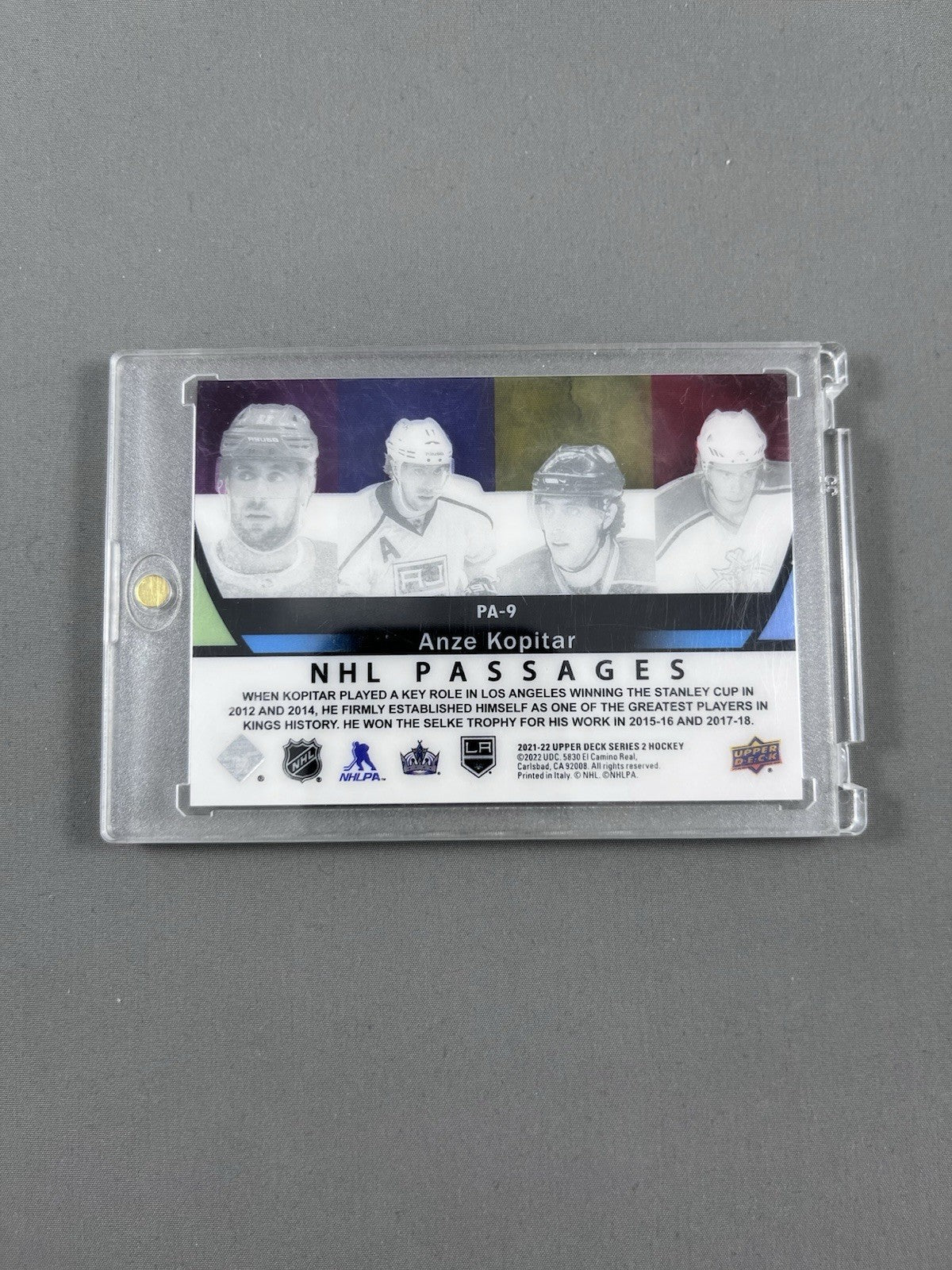 2021-22 Upper Deck NHL Passages #PA9 Anze Kopitar