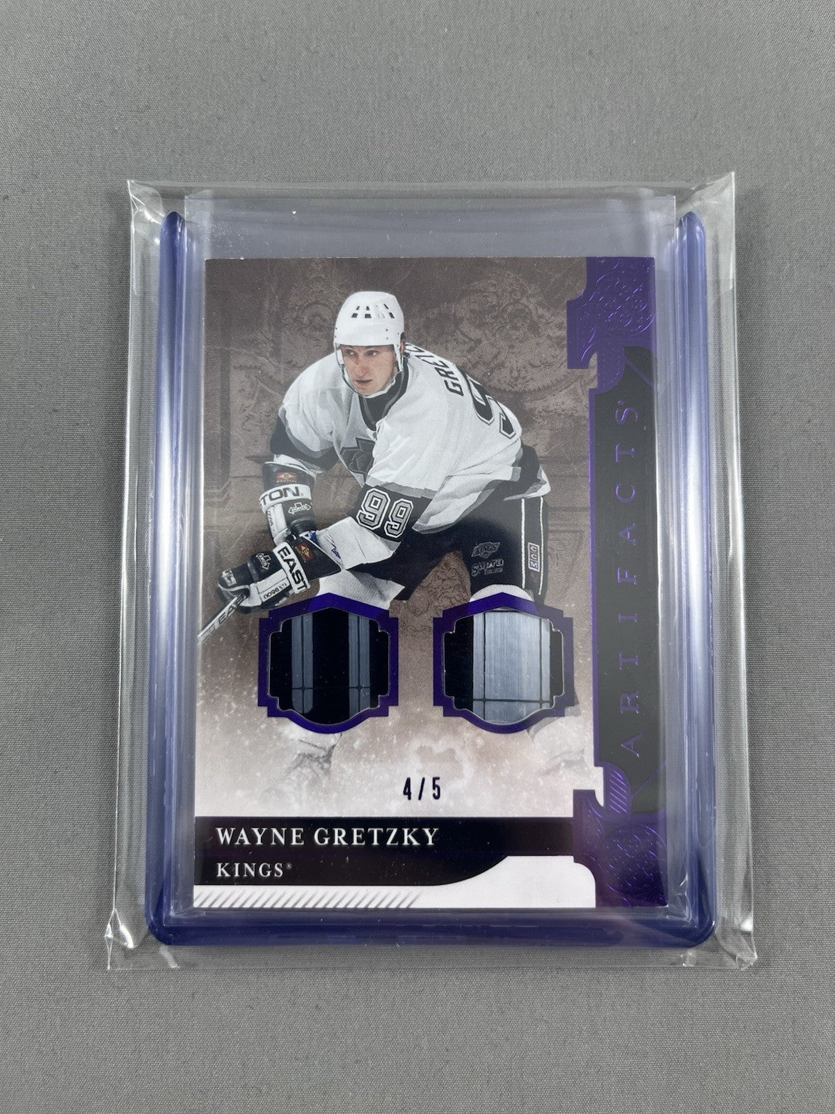 2019-20 Artifacts Hockey Wayne Gretzky Purple 4/5 Easton Aluminum Stick Card