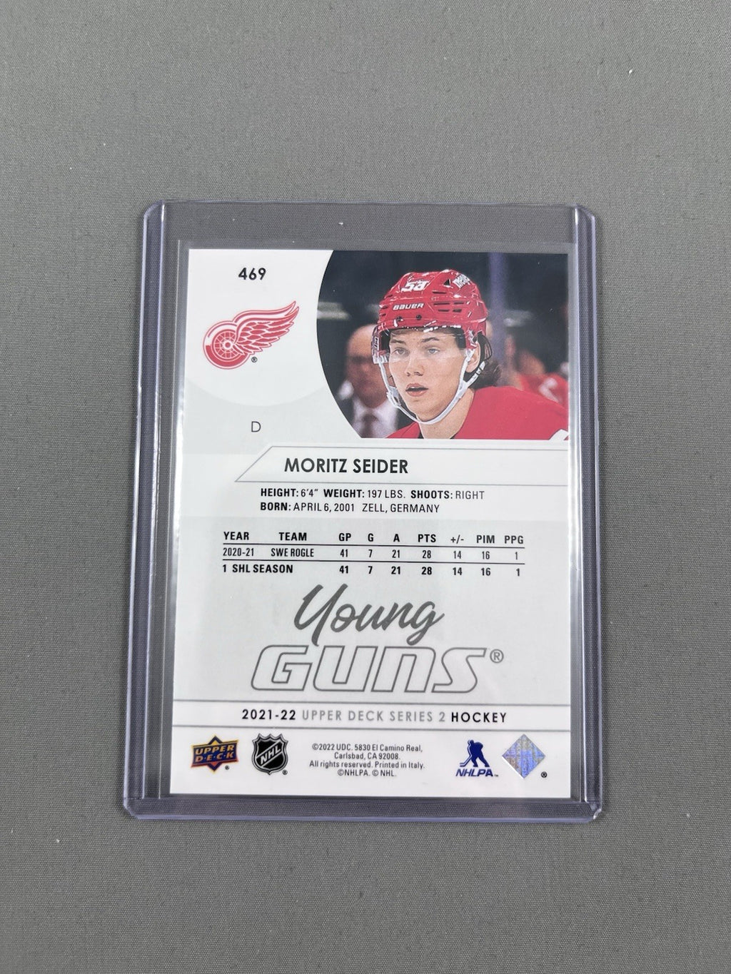 2021-22 Upper Deck Series 2 - Young Guns Moritz Seider #469 (RC)