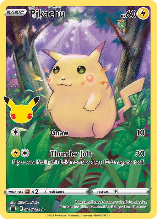 Pokémon TCG - Pikachu - 005/025 - Celebrations - Holo Rare - NM