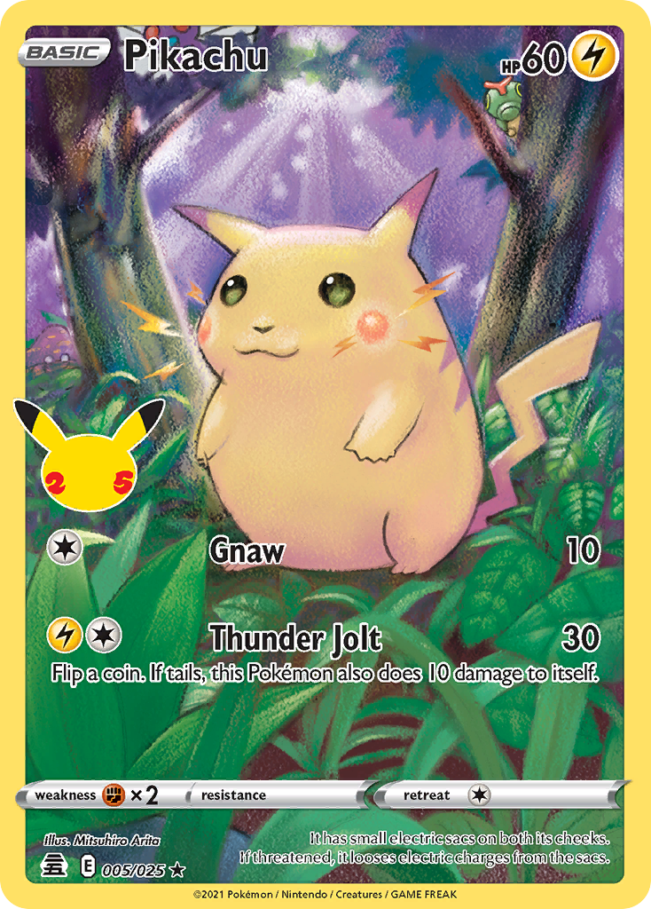 Pokémon TCG - Pikachu - 005/025 - Celebrations - Holo Rare - NM
