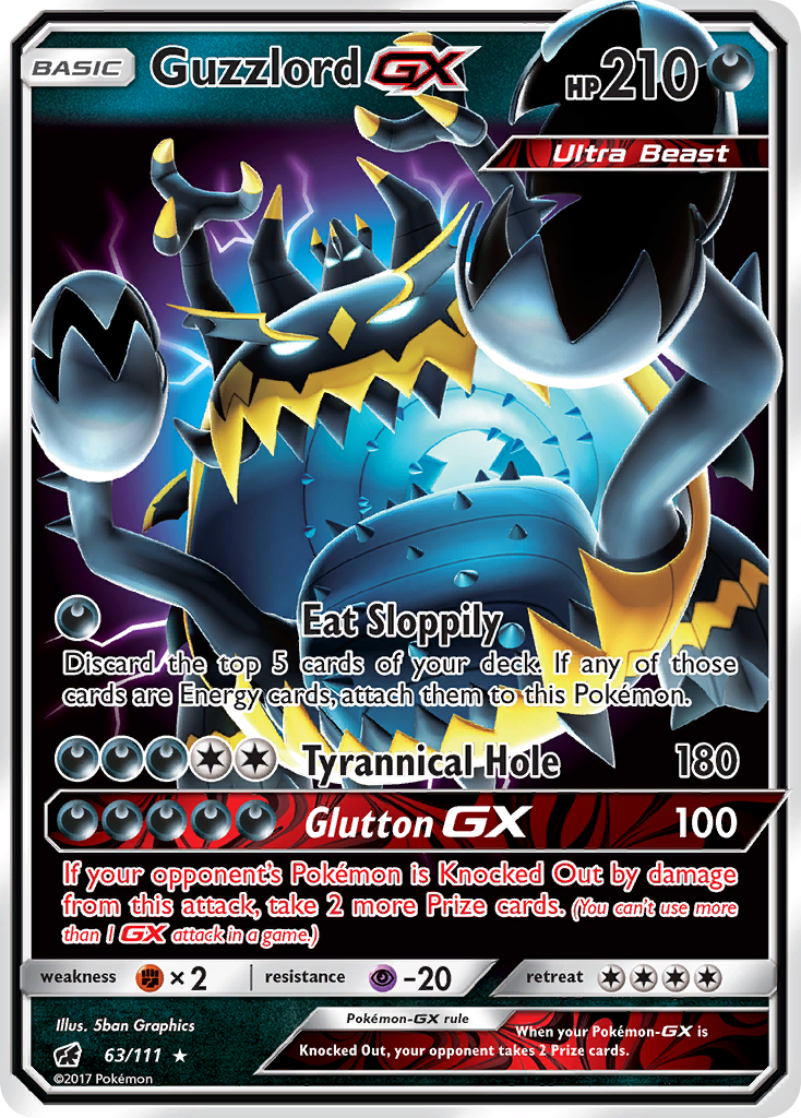 Pokémon TCG - Guzzlord GX - 63/111 - Crimson Invasion - Holo - DMG