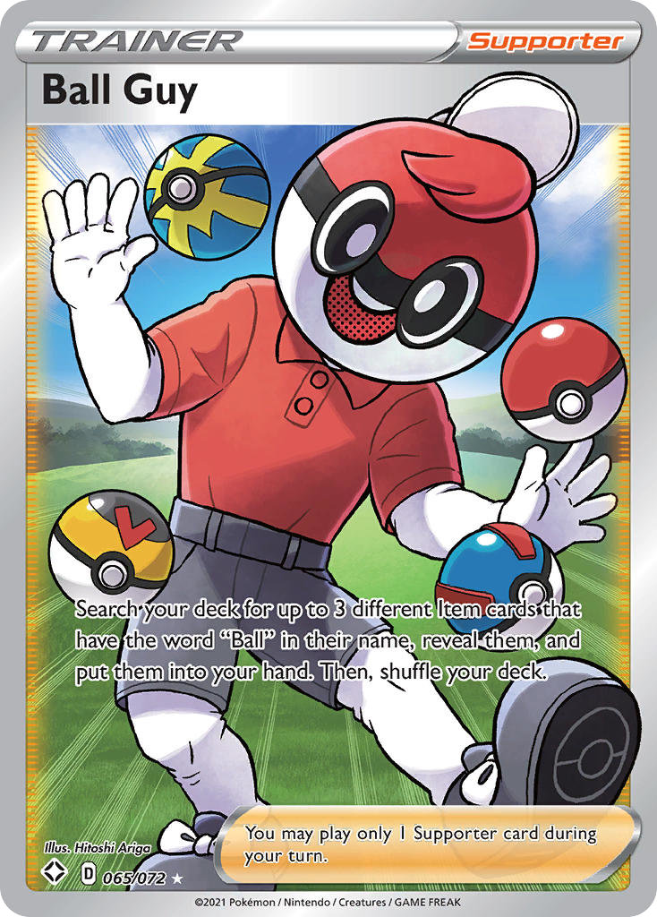 Pokémon TCG - Ball Guy - 065/072 - Shining Fates - Full Art Ultra Rare - NM
