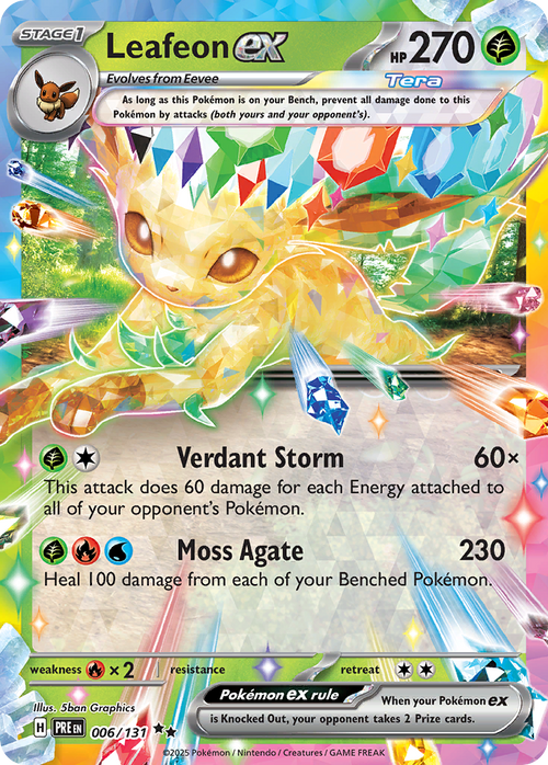 Pokémon TCG - Leafeon ex - 006/131 - Prismatic Evolutions - Holo - NM