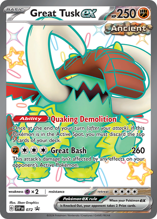 Pokémon TCG - Great Tusk ex - 072 - Scarlet & Violet Promos - Holo - NM