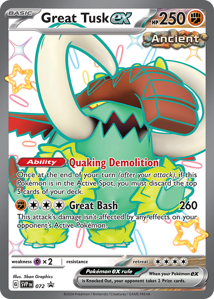 Pokémon TCG - Great Tusk ex - 072 - Scarlet & Violet Promos - Holo - NM