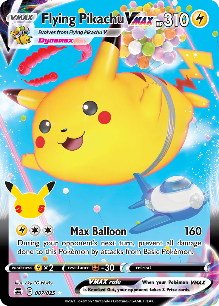 Pokémon TCG - Flying Pikachu VMAX - 007/025 - Celebrations - Rare - NM