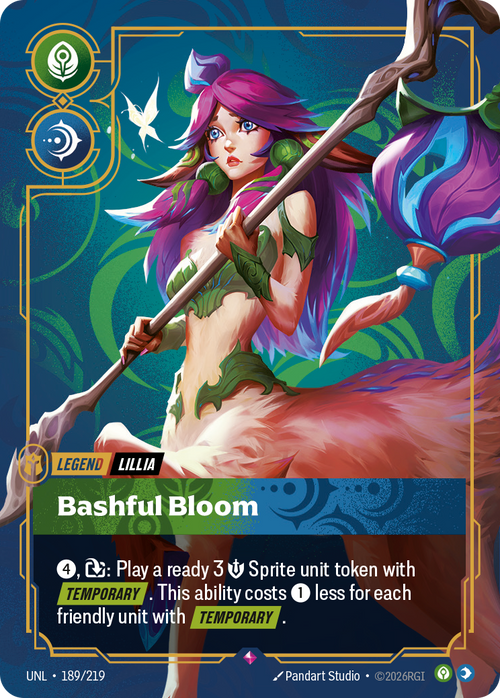 Riftbound TCG - Lillia, Bashful Bloom - Unleashed - 189/219 - Rare Foil - NM