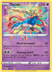 Pokémon TCG - Zacian - 082/185 - Vivid Voltage - Amazing Rare - NM