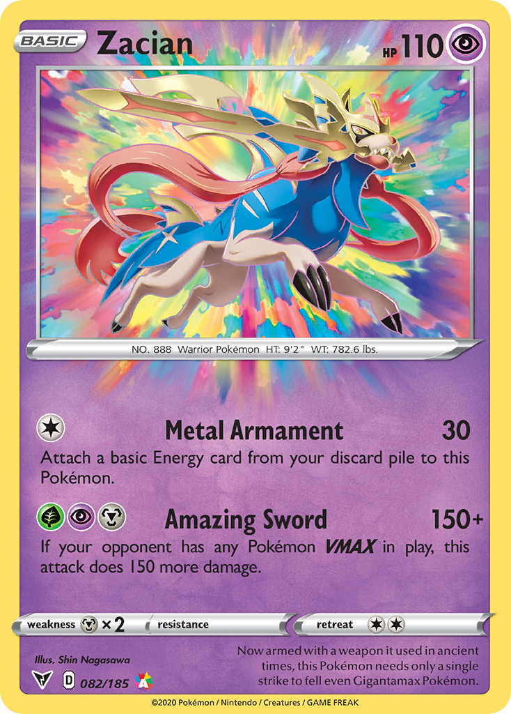 Pokémon TCG - Zacian - 082/185 - Vivid Voltage - Amazing Rare - NM
