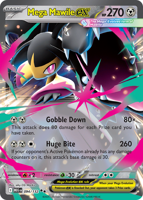 Pokémon TCG - Mega Mawile ex - 094/132 - Mega Evolution (ME01) - Double Rare - NM