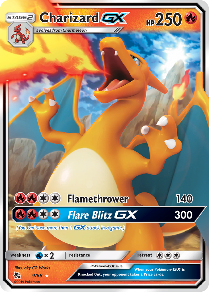 Pokémon TCG - Charizard GX - 9/68 - Hidden Fates - HP