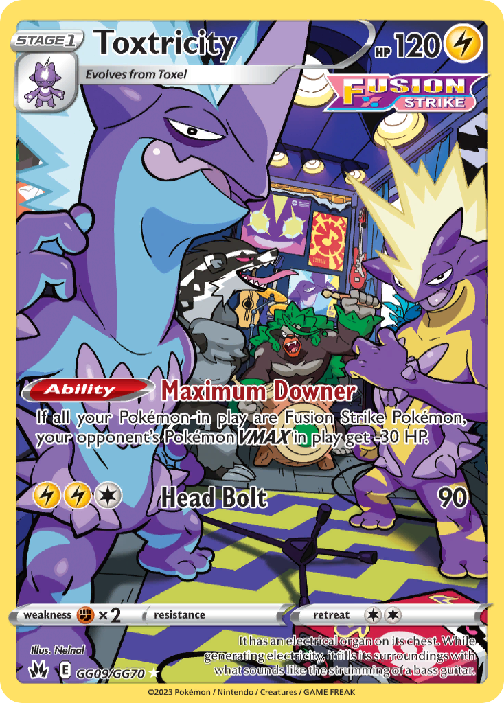 Pokémon TCG - Toxtricity - GG09/GG70 - Crown Zenith Galarian Gallery - Ultra Rare Holo - NM
