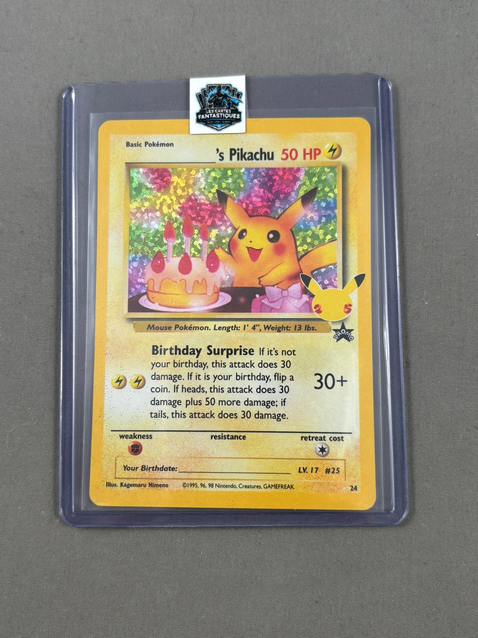 Birthday Pikachu Holo Celebrations: Classic Collection Promo 24/53 NM