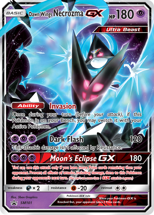 Pokémon TCG - Dawn Wings Necrozma GX - SM101 - Sun & Moon Promos - Holo - DMG
