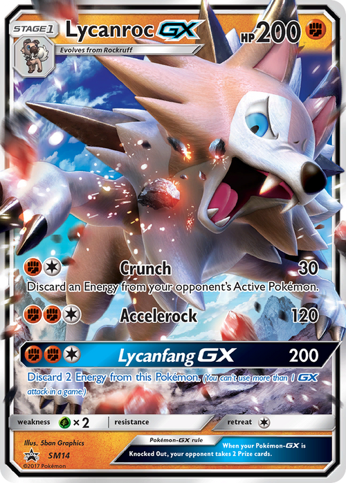Pokémon TCG - Lycanroc GX - SM14 - Sun & Moon Promos - Ultra Rare - LP