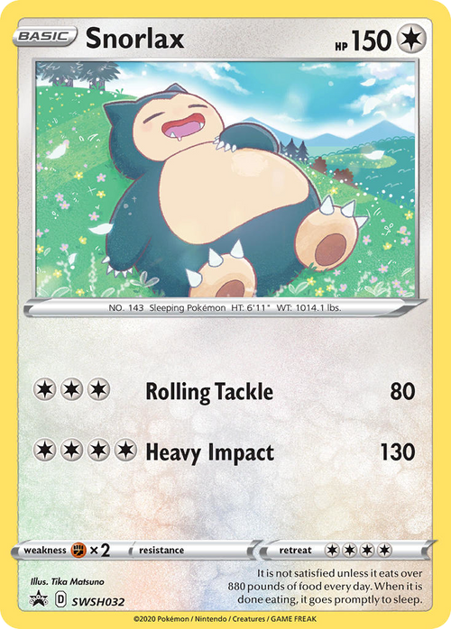 Pokémon TCG - Snorlax - SWSH032 - Sword & Shield Promos - Holo