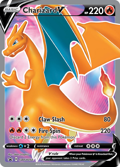 Pokémon TCG - Charizard V - SWSH050 - Sword & Shield Promos - Full Art - NM
