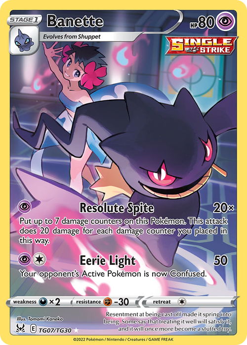 Pokémon TCG - Banette Trainer Gallery - TG07/TG30 - Lost Origin - Holo - NM