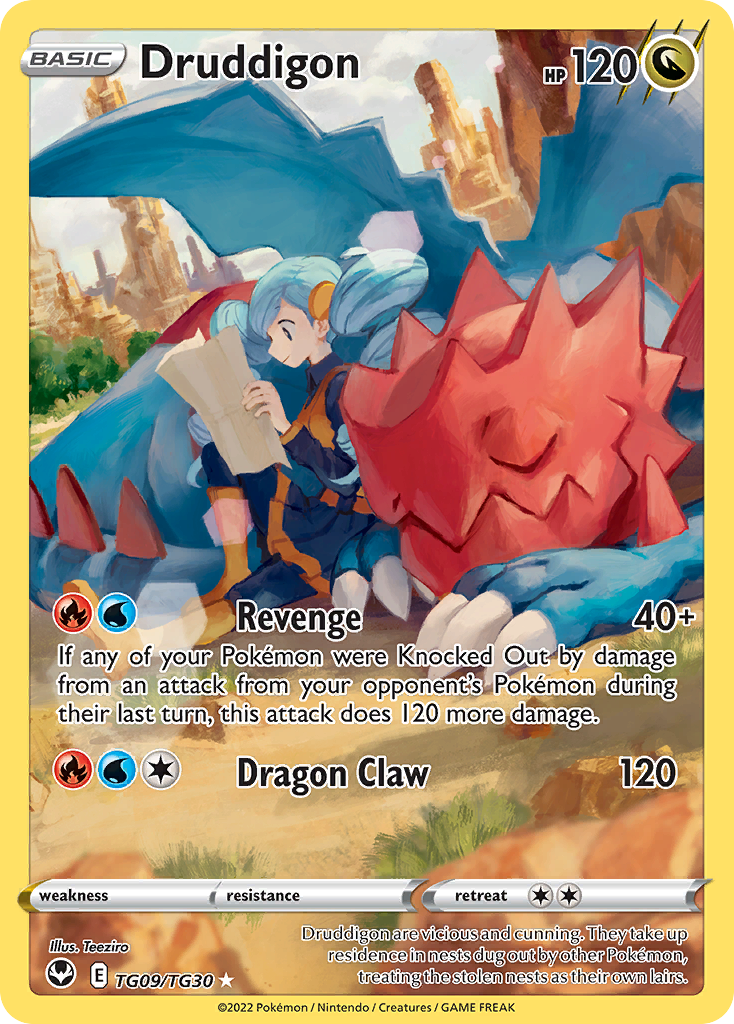 Pokémon TCG - Druddigon - TG09/TG30 - Silver Tempest - Ultra Rare - NM