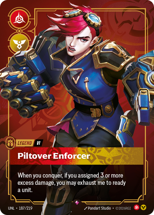 Riftbound TCG - Vi, Piltover Enforcer - Unleashed - 187/219 - Rare Foil - NM