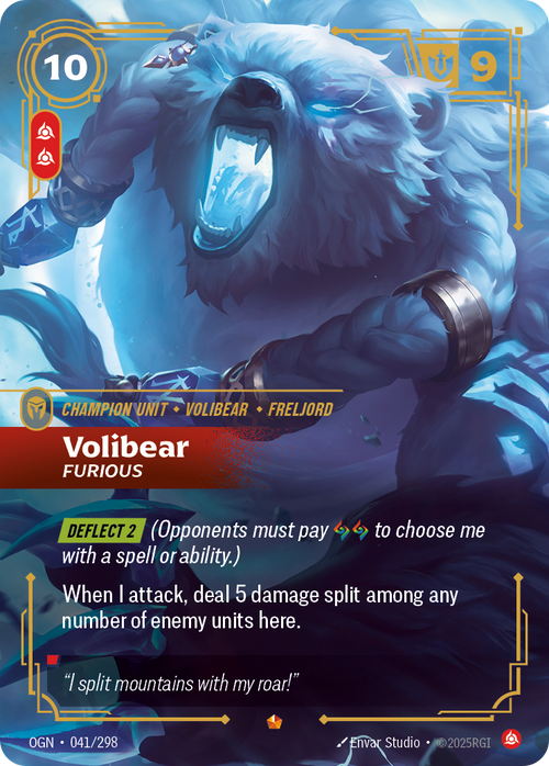 Riftbound TCG - Volibear, Furious - Origins - 041/298 - Epic Foil - NM