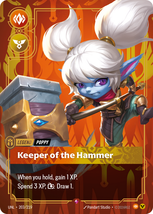 Riftbound TCG - Poppy, Keeper of the Hammer - Unleashed - 203/219 - Rare Foil - NM