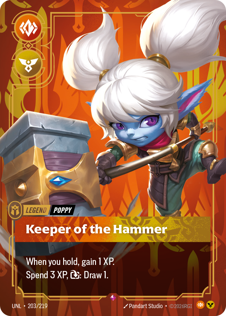Riftbound TCG - Poppy, Keeper of the Hammer - Unleashed - 203/219 - Rare Foil - NM
