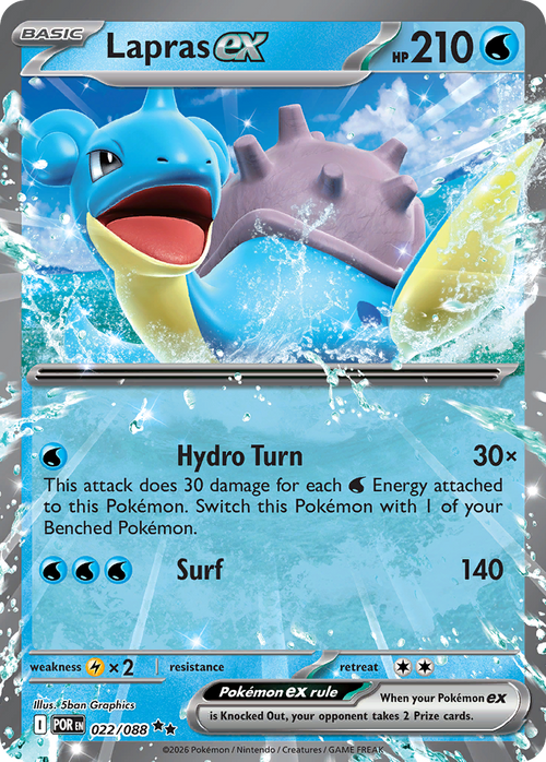 Pokémon TCG - Lapras ex - 022/088 - Perfect Order - Double Rare