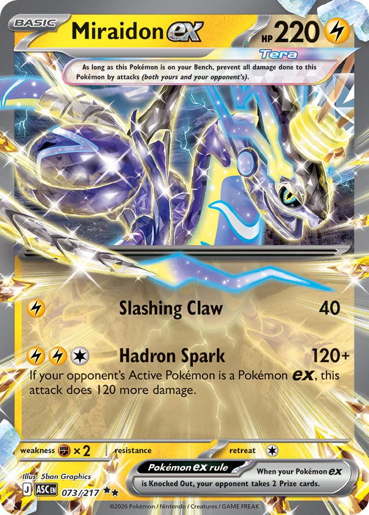 Pokémon TCG - Miraidon ex - 073/217 - Ascended Heroes - Double Rare Holo - NM