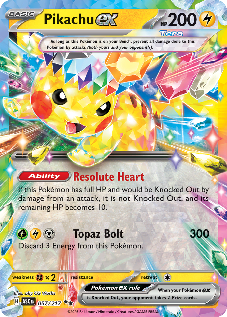 Pokémon TCG - Pikachu ex - 057/217 - Ascended Heroes - NM