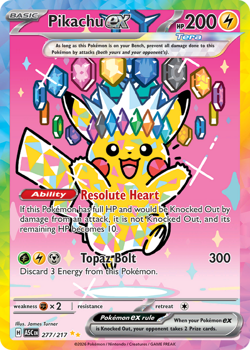 Pokémon TCG - Pikachu ex - 277/217 - Ascended Heroes - Special Illustration Rare