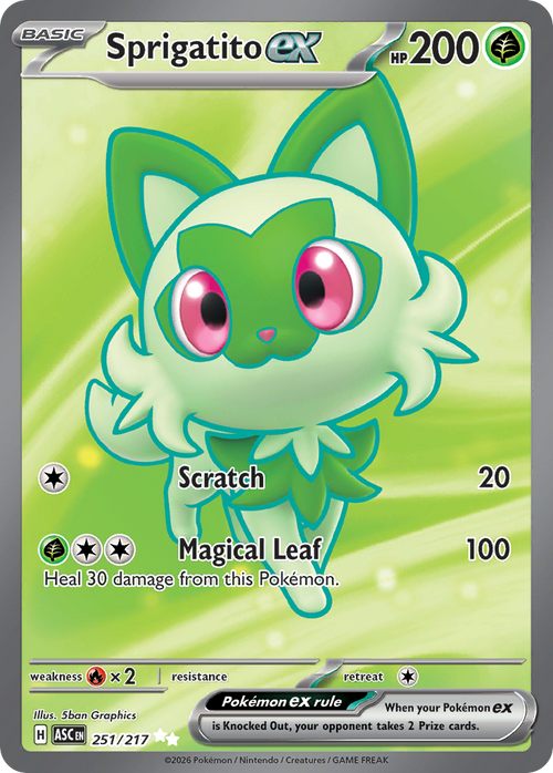 Pokémon TCG - Sprigatito ex - 251/217 - Ascended Heroes - Ultra Rare Holo