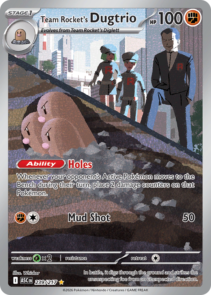 Pokémon TCG - Team Rocket's Dugtrio - 239/217 - Ascended Heroes - Illustration Rare - NM