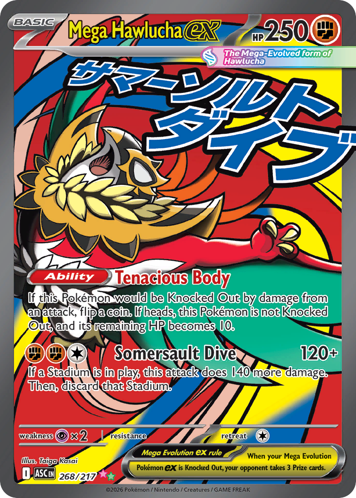 Pokémon TCG - Mega Hawlucha ex - 268/217 - Ascended Heroes - Mega Attack Rare - NM