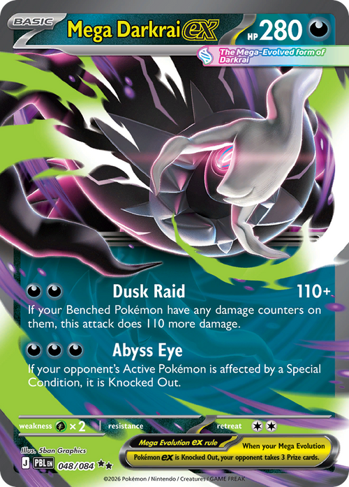 Pokémon TCG - Mega Darkrai ex - 048/084 - Pitch Black (ME05) - Double Rare Holo - NM