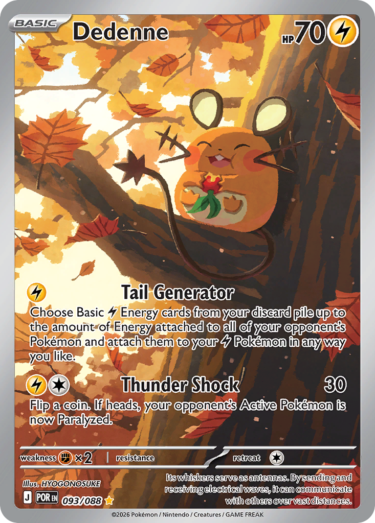 Pokémon TCG - Dedenne - 093/088 - Perfect Order - Illustration Rare Holo - NM
