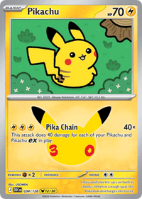 Pikachu - #34/128 - 30th Celebration