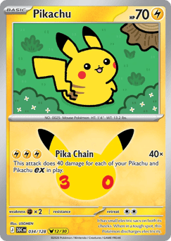 Pikachu - 30th Celebration #34/128
