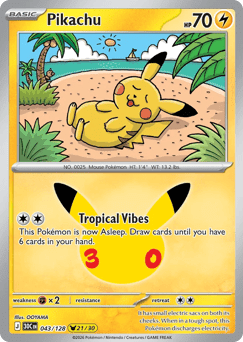 Pikachu - #43/128 - 30th Celebration